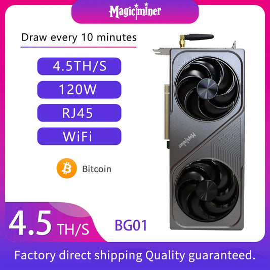 MagicMiner BG01 Bitcoin Miner 4.5TH/s SHA-256 ASIC Solo Crypto Mining Machine Low Power Consumption High Efficiency for BTC