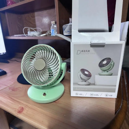 Rechargeable Portable Mini USB Fan Multi Angle Desktop Cooling Fan Indoor Student Dorm Office Household Fan