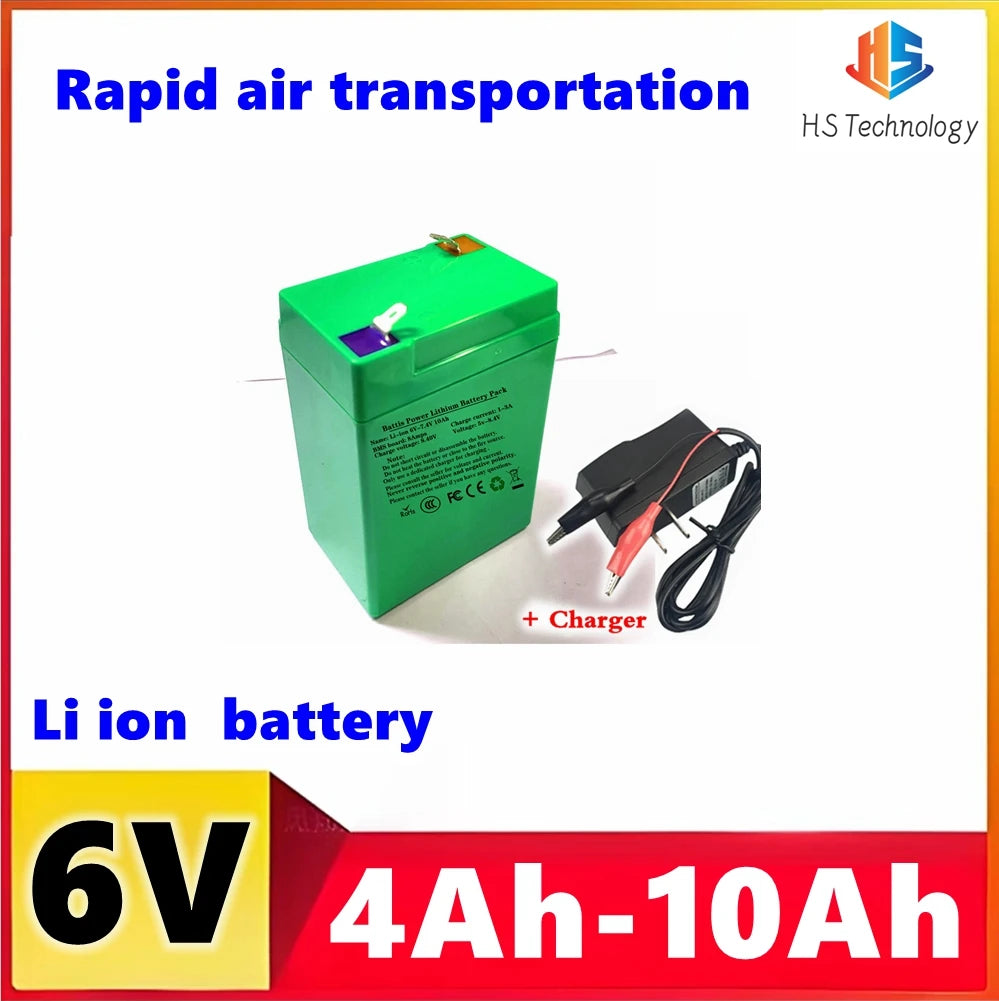 Lithium ion 6V 4.5AH rechargeable Batteries 4AH 5AH 6Ah 7ah 8Ah not Lead Acid for Children Electric toy Car led Light battery