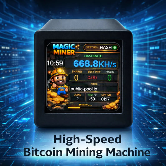 Smart Crypto Mining Display Mini Bitcoin Miner Monitor Plug & Play WiFi Real-Time Hashrate USB Powered