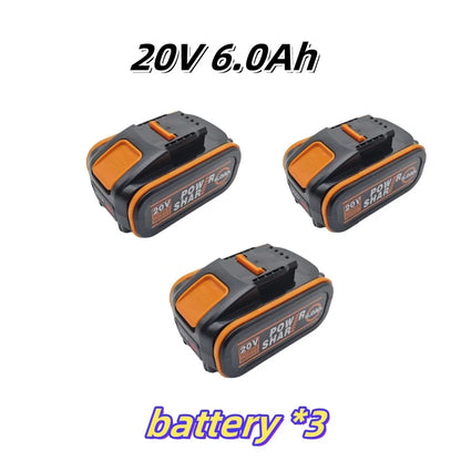For WORX Tool - Original 20V 6.0Ah Lithium Battery WA3553 WA3551 WA3553.1 WA3572 WX390, Rechargeable