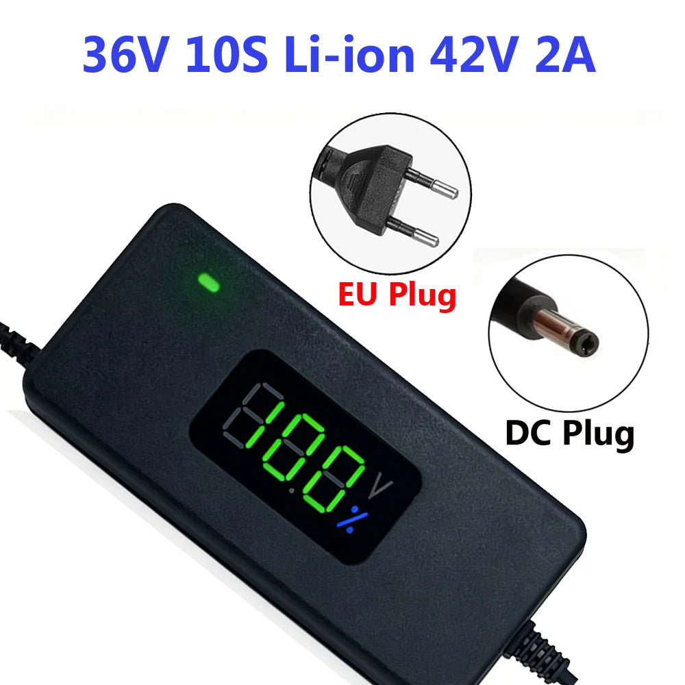 Smart Battery Charger For Lithium Batteries 36V 10S 42V/48V 13S 54.6V 2A With LED Display For Power Li-ion Chargers