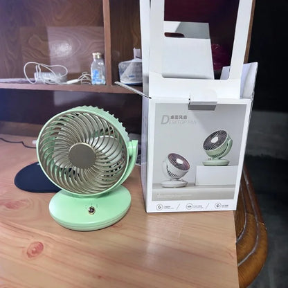 Rechargeable Portable Mini USB Fan Multi Angle Desktop Cooling Fan Indoor Student Dorm Office Household Fan