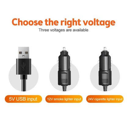12V Automotive Fan Car Fan 24V 360° Adjustable 3 Head Air Fan Low Noise Multifunctional Temporary Parking Card Auto Vehicles Fan