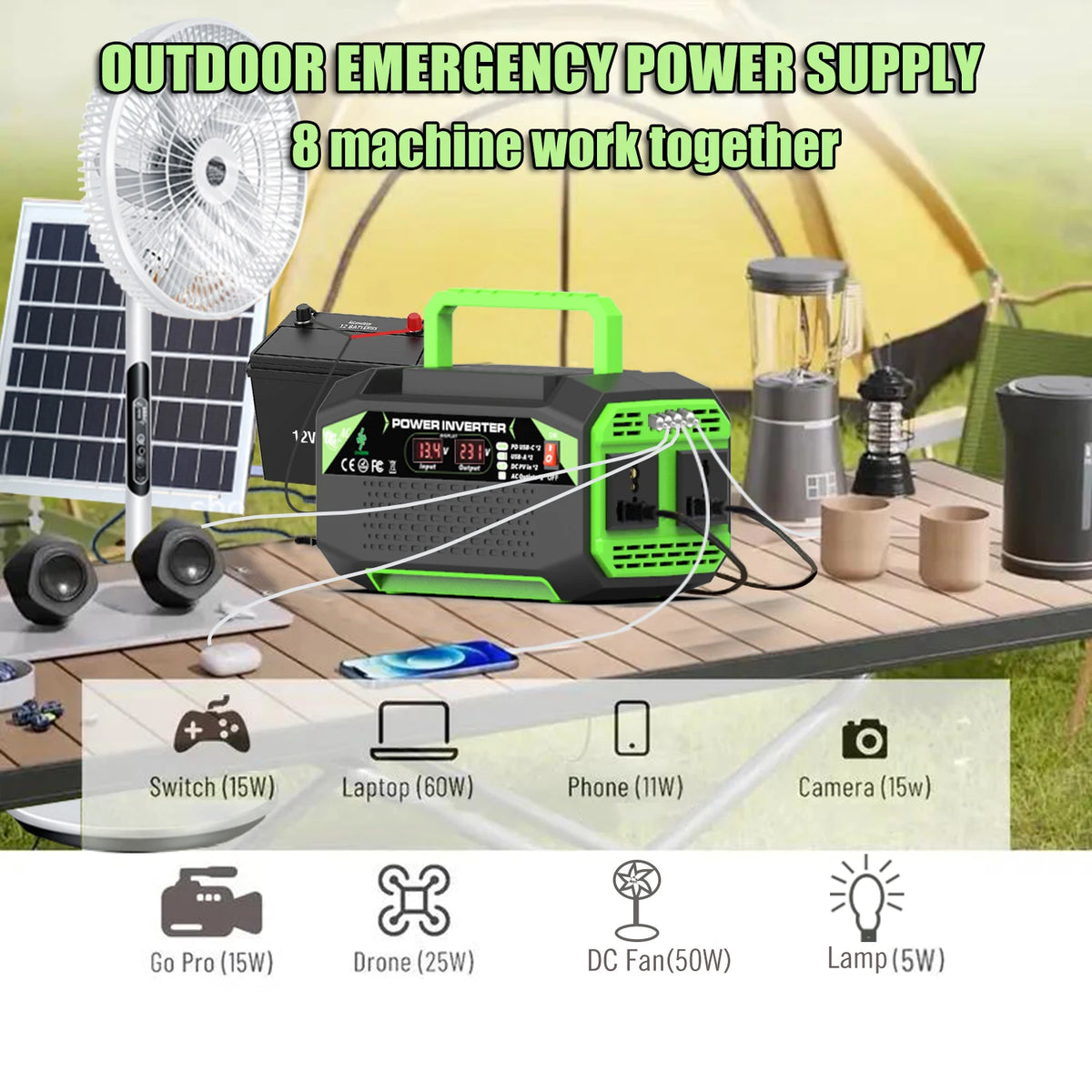 500W Inverter 12V 220V Modified Sine Wave Inverter High Power USB Socket Auto Inversor Converter Solar Car Inverter