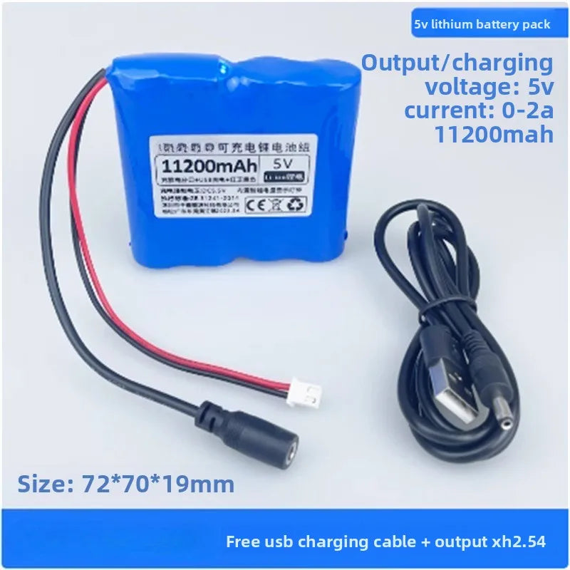 5V 16800mAh Lithium Battery Pack Rechargeable Single Chip Microcomputer for USB Fan 4G Wireless Network Wi-Fi Bluetooth