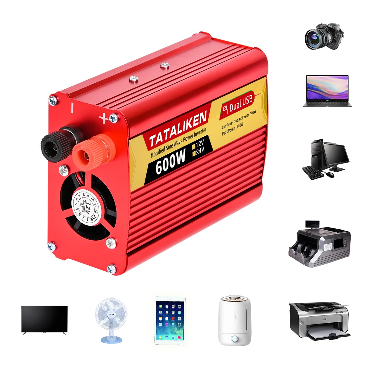 Inverters 12V,  24V 60HZ 600W 1500W 2000W 2500W, portable vehicle-mounted household frequency converter, universal socket