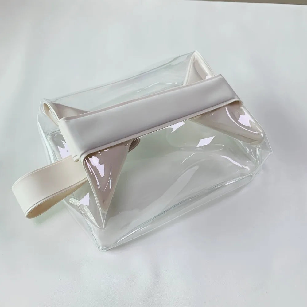 Clear Toiletry Bags with Magnetic Closure Leak-proof Makeup Bag Large Capacity PVC Cosmetic Pouch for Women Men Traveling