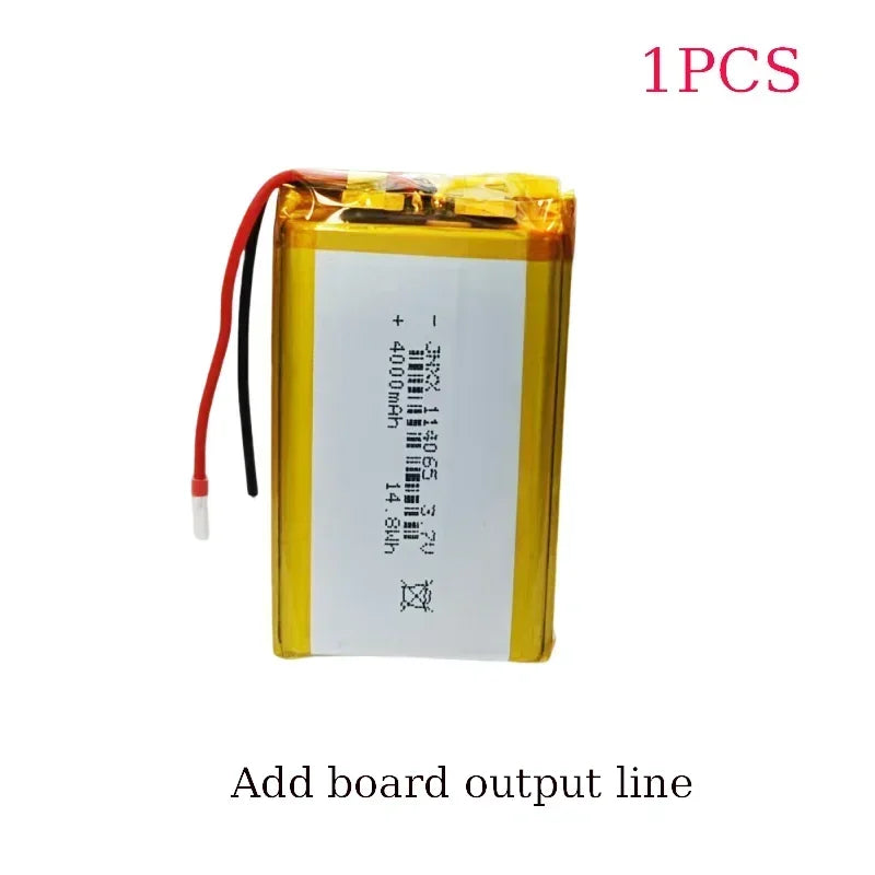 114065 Lithium Polymer Battery 3.7V 4000mAh Li-po Rechargeable Batteries for Power Bank Beauty Instrument Headphone Tachograph