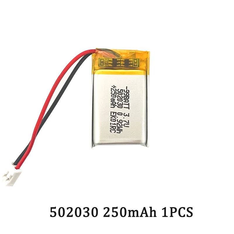 Lithium Polymer Battery 502030 3.7V 250mAh Rechargeable LiPo Cell for Toys LED Light Bluetooth Earphone For Smart Watch