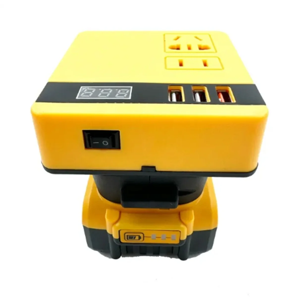 Multifunction Power Inverter DC 18V to 220V Inverter Adapter Power Supply Inverter for Dewalt 18V 20V BatteryJKL