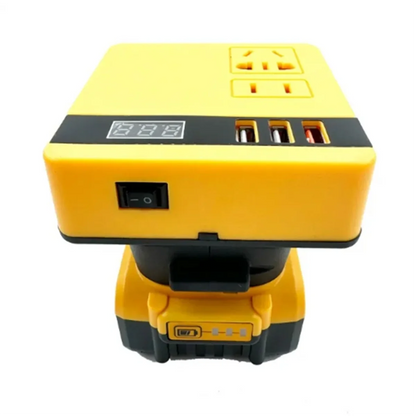 Multifunction Power Inverter DC 18V to 220V Inverter Adapter Power Supply Inverter for Dewalt 18V 20V BatteryJKL