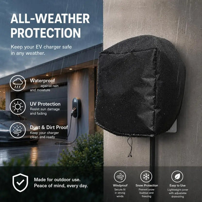 Waterproof EV Charger Post Cover Windproof  Dust‑Proof Wall‑Mount Electric Vehicle Charging Station Protector For Outdoor