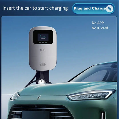JIGU 11KW Electric Vehicle Charger GBT Car Charging Station Wallbox 380V EV Charger 16A GB/T Charging Cable 10 meters
