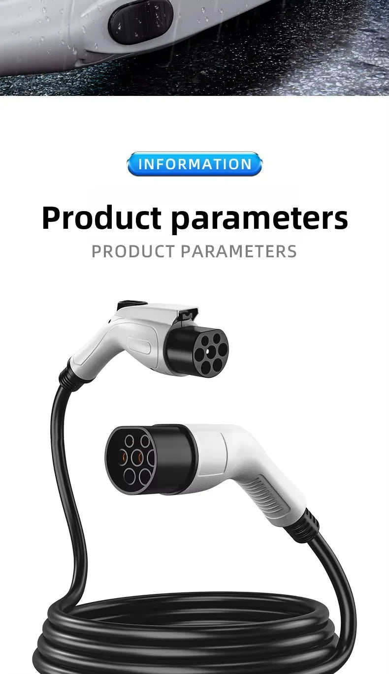 EV Charging Station Extension Cable 16A 7kW AC EV Charging Gun Extended Cord Slow-Charge Connector For BYD Home Use Charging