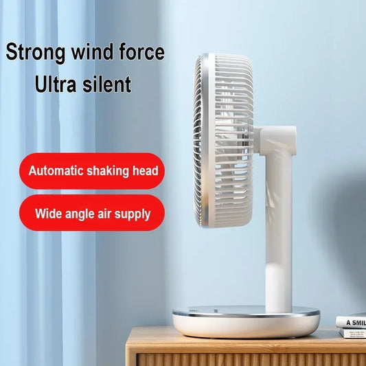 7200mAh Rechargeable Fans Portable Desktop Fan Home Office Dormitory USB Small Electric Fan Air circulators High Wind Table Fan