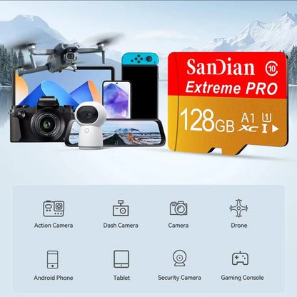128GB Memory Card Flash Cards Reliable Micro TF Card SD High Speed Memory Sd Cards Class10 Storage Card for PC/Smartphone