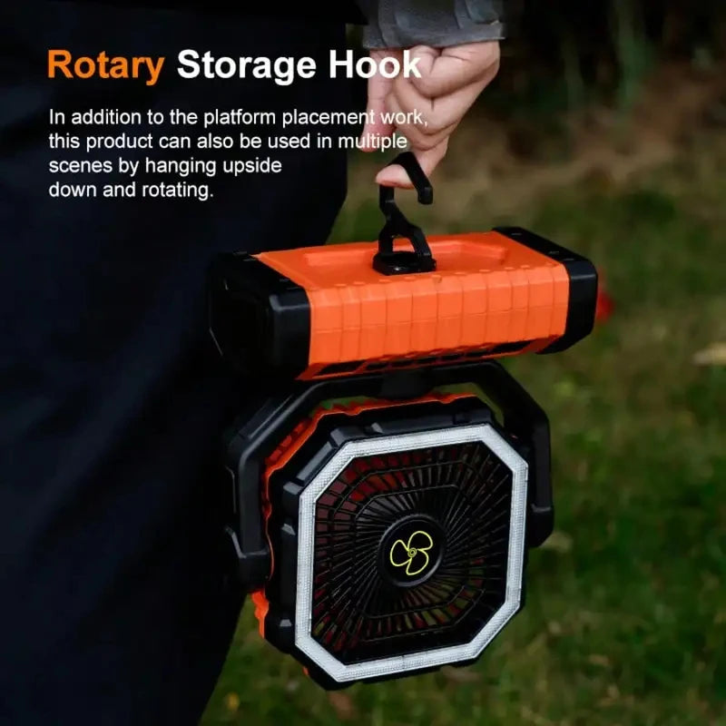 2026 New Hot-Selling Rechargeable Outdoor Camping Fan, 20000mAh Battery-Powered Fan, Long-Life Rechargeable Shaking Head Fan.