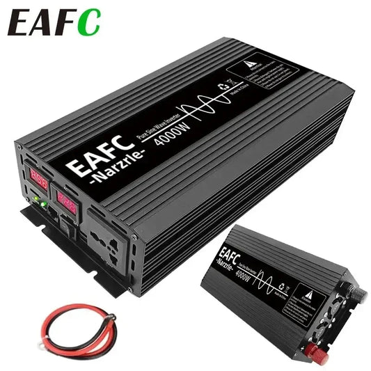 Pure Sine Wave Inverter 2000W 3000W 4000W Portable Power Bank Converter Solar Inverter DC12V To AC 220V for Car Home Outdoor