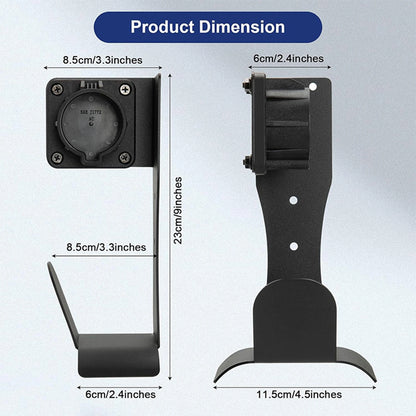 EV Charger Cable Holder Stainless Steel J1772 Charger Holder Wall Mounted Cable Organizer For EV Charging Accessories