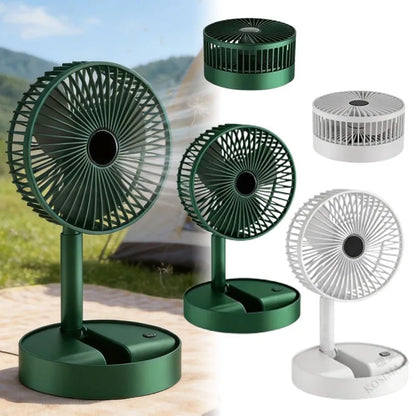 USB Charge Mini Foldable Extendable Fan Long Battery Portable Quiet Cool Fan for Dorm Home Office Indoor Desktop Cooling Gadget