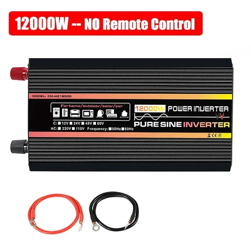 12000W/10000W Pure Sine Wave Power Inverter LED Display Power Inverter Transformer 12V 24V 48V 60V TO 220V Voltage Converter
