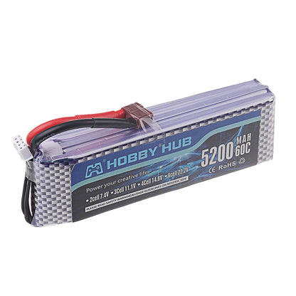 2S/3S/4S/6S 7.4v 11.1v 14.8v 22.2v 5200mah Lipo Battery 60C For RC Toys Car Truck Boats Drone Helicopter Parts With XT60 T Deans