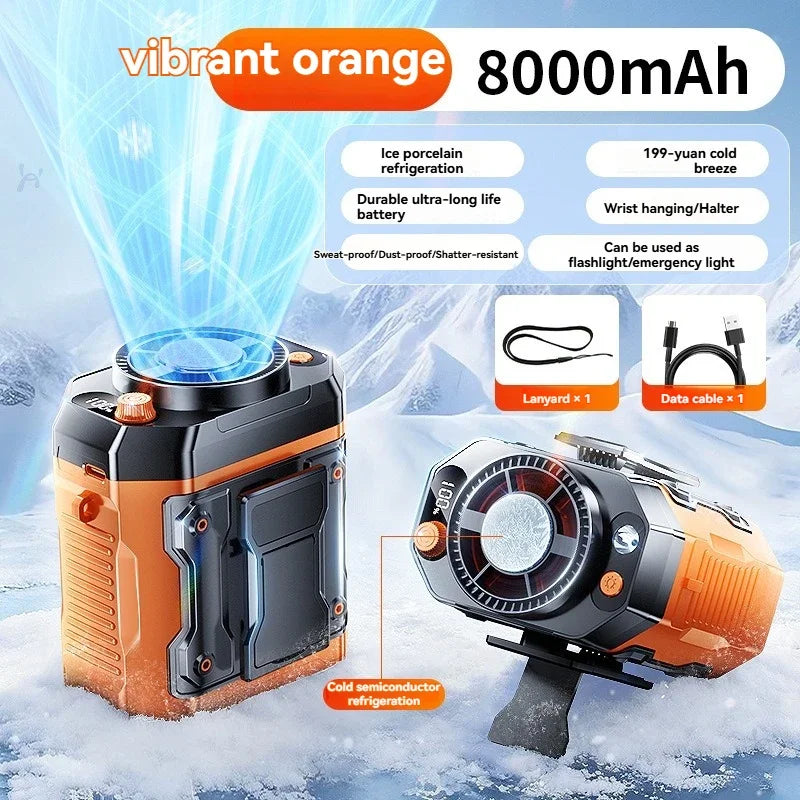 Rechargeable semiconductor cooling waist-mounted fan, outdoor neck-mounted handheld small fan with ultra-long battery life