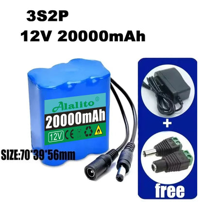 NEW 12V 3S4P 40000mah battery 18650 Li-ion 50Ah Rechargeable batteries with BMS Lithium Battery packs Protection Board +Charger