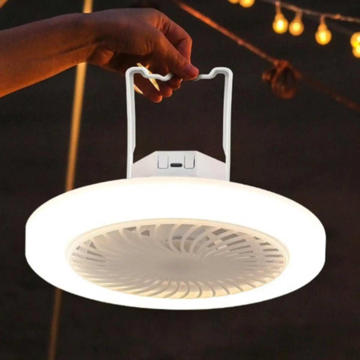 Solar Fan Light Type-C Charging USB Rechargeable Fan Light