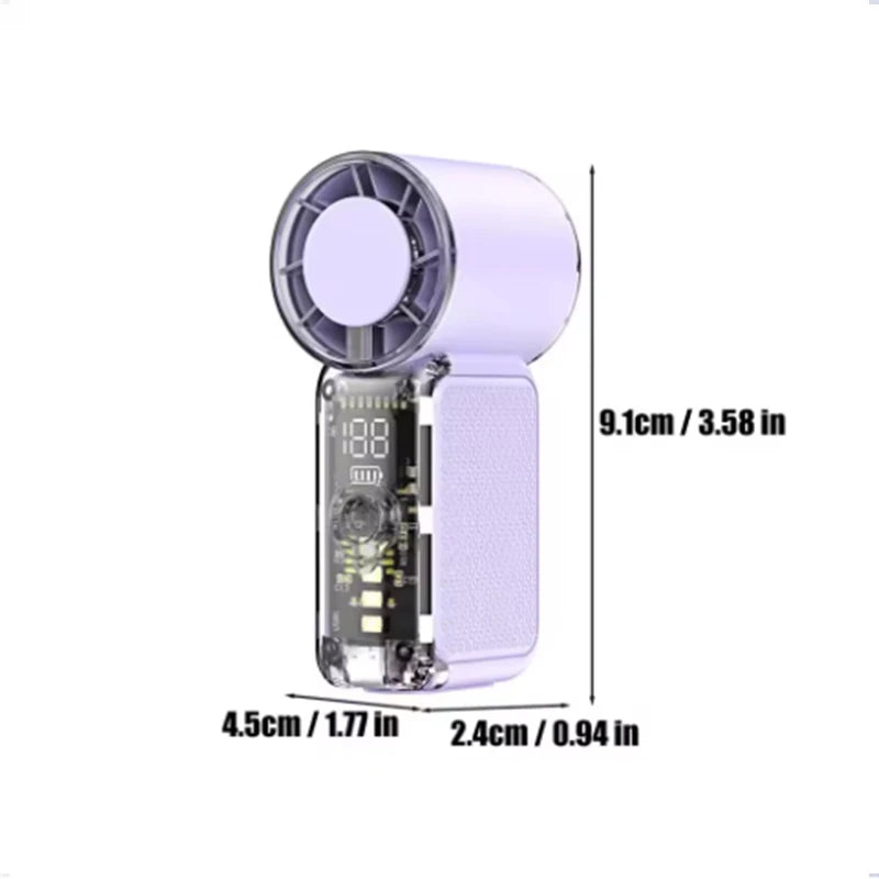 Powerful Mini Handheld Fan, Compact Portable Rechargeable Fan, High Speed Small Pocket Fan for Summer Travel Camping