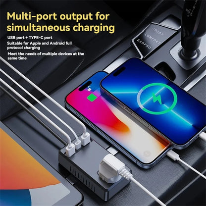 150W Car Inverter DC12V/24V to DC110V/220V USB C Car Charger Sockets Power Inverter Adapters Fast Charging Automobiles Inverters