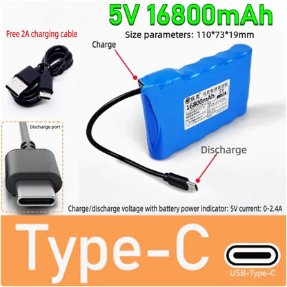5V TypeC Lithium Battery Microcontroller for LED Light USB Fan 4G Wireless Network WiFi Bluetooth Module Power Supply