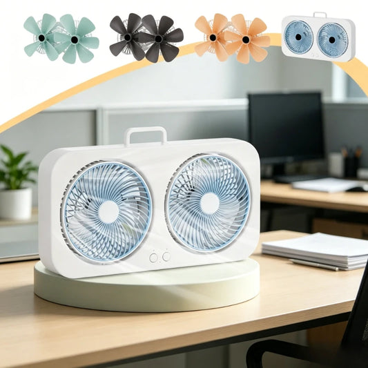 360° Rotatable Rechargeable Fan | USB Powered Standing & Desk Fan, Long Lasting Battery for Outdoor & Indoor Use