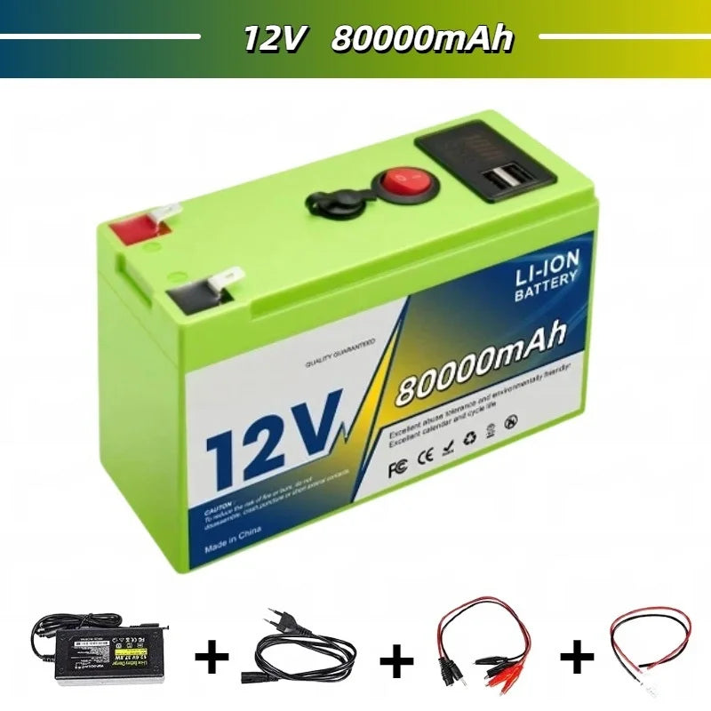 12V 18650 Lithium Battery 200Ah LiFePO4 Deep Cycle Built-in BMS Applicable To UPS Suitable for Children's Toy Cars Scooters