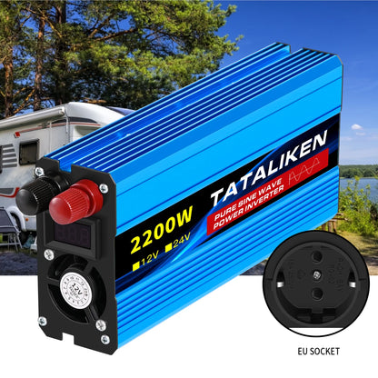 Pure Sine Wave Inverter 1000W-4000W DC 12V and 24V to AC 220V 50hz Power Inverter Charger  Adapter Universal Socket