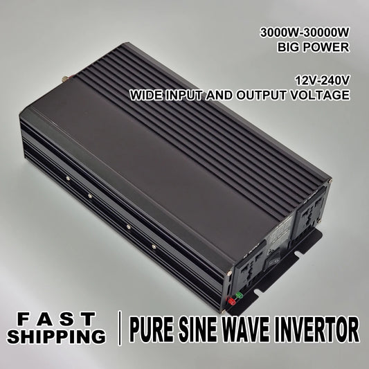 Voltage Converter 12000W 10000W Pure Sine Wave Power Inverter LED Display Power Inverter Transformer 12V 24V 48V 60V TO 220V