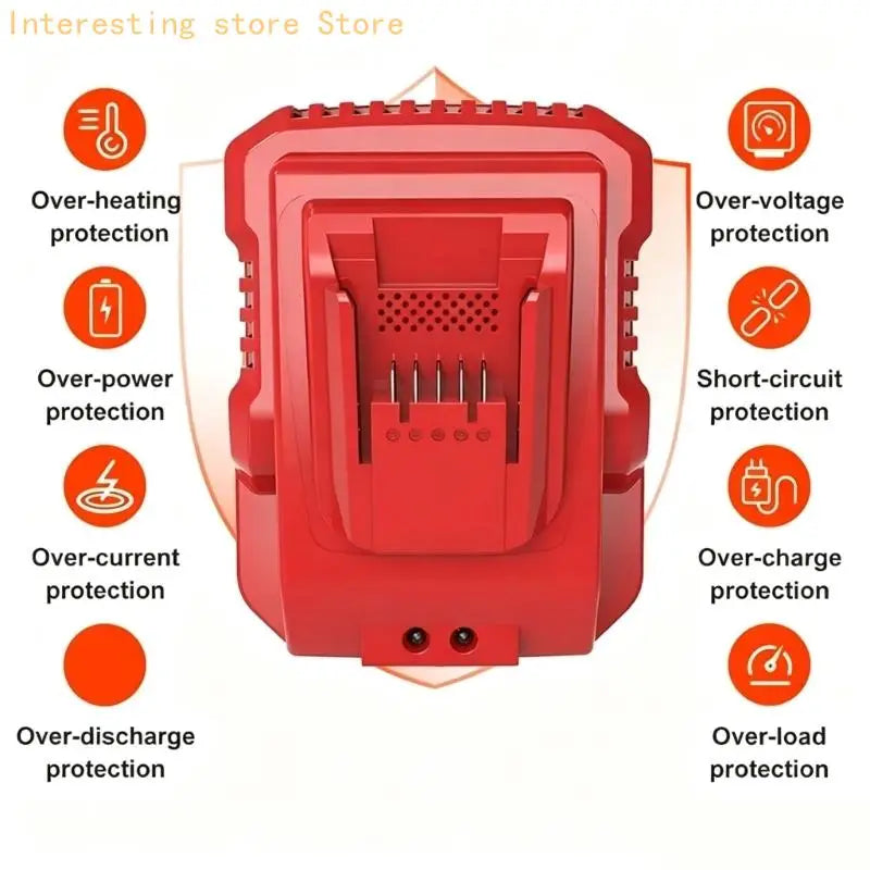 Home DIY Battery Chargers with EU Plugs Cord, 18V Lithium Charging Station, Vented Housing, and Slide in Dock for