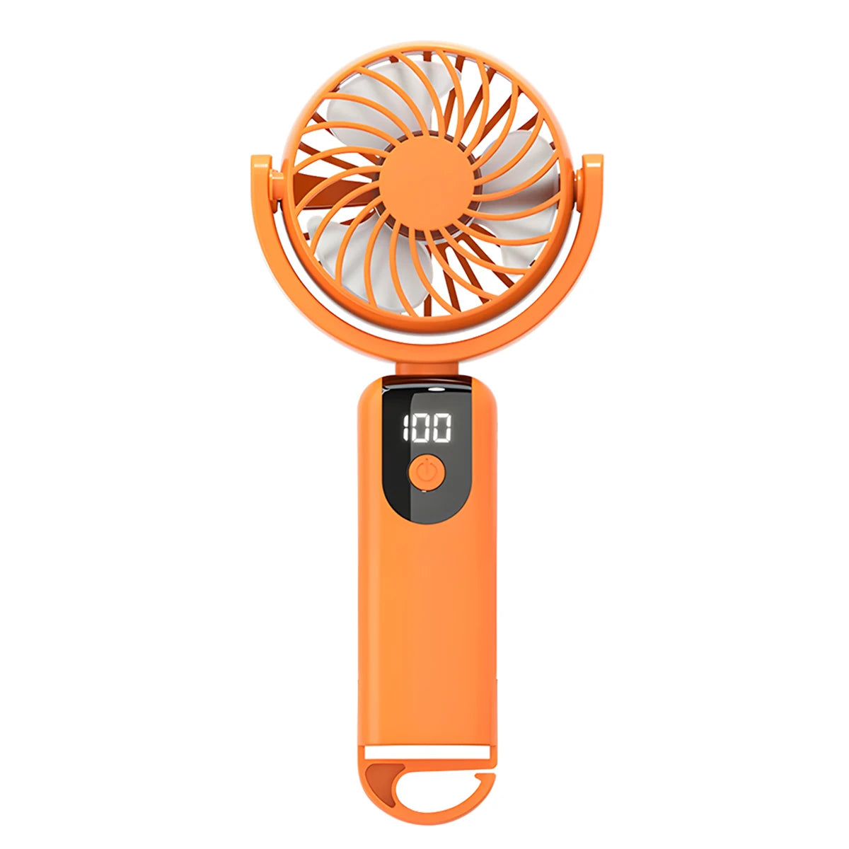 Rechargeable Travel Fan, Portable mini Handheld Fan, 5-Speed Wind Speed, LED Display, 90° Foldable Cooling Fan, Outdoor Camping