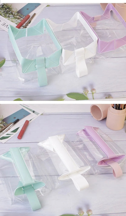 Clear Toiletry Bags with Magnetic Closure Leak-proof Makeup Bag Large Capacity PVC Cosmetic Pouch for Women Men Traveling