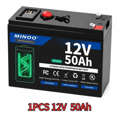 12V 200Ah 21700 Lithium Battery Pack With LED Power Display BMS For Sprayer Solar Storage Camping Backup Power