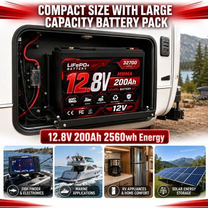 12V 180Ah 200Ah lithium iron phosphate energy storage power supply UPS RV outdoor camping built-in 100A BMS cold cycle 8000+