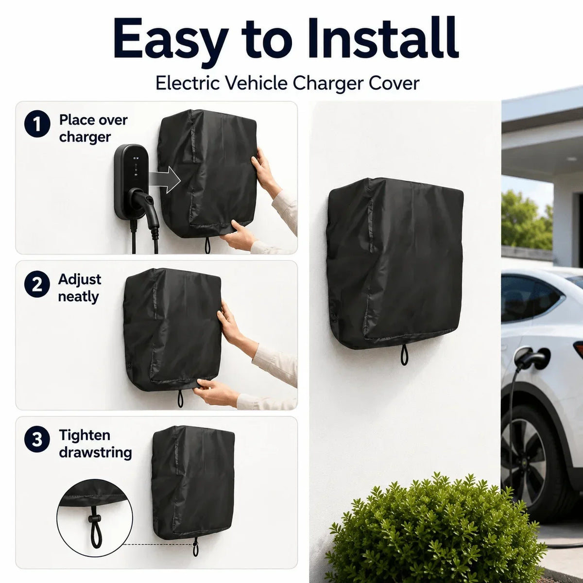 Waterproof Drawstring Bottom EV Charging Post Protective Cover For Electric Vehicle Charger Only Protective Sleeve