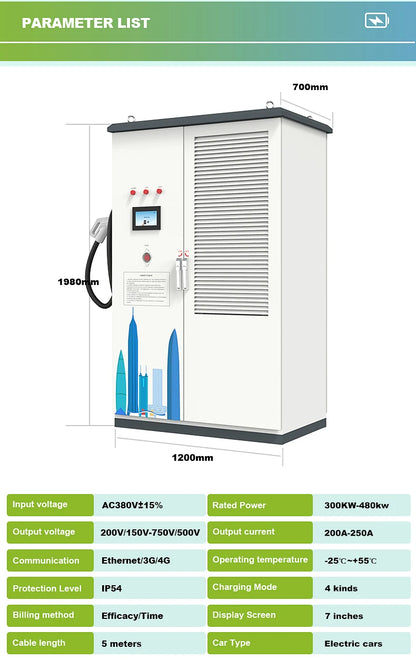 240KW Commercial EV DC Charger Rapid Charging Station for Electric Vehicles Public Parking Highway Rest Areas