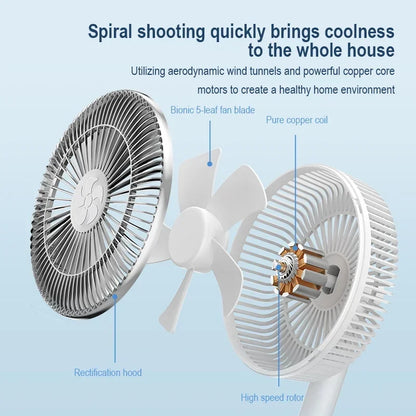 7200mAh Rechargeable Fans Portable Desktop Fan Home Office Dormitory USB Small Electric Fan Air circulators High Wind Table Fan