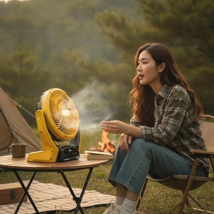 Portable Fan with Light Compact USB Fan with Light Rechargeable for Campers, Journeyers, Camping, Tabletop, Tent