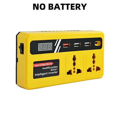 1Pcs 18v 20v To 220v Battery Inverter with 4 USB LED Multifunctional Smart Transformer Household Dual Plug