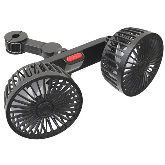 12V/24V Car Powerful Fan USB Charging Auto Headrest Ventilation Fan 360 Degree Rotation Electric Car Cooling Fan for Vehicle SUV