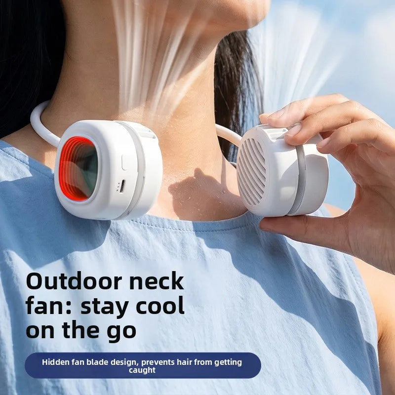 Fan Long Battery Neck Portable No Bladeless Hanging Neck Rechargeable Air Cooler 5 Speed Mini Summer Sport Fan 2000mAh
