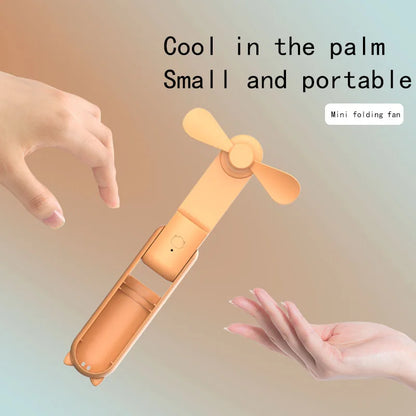 2000mAh Mini Portable Fan USB Rechargeable Cooler Collapsible Handheld Desktop Fan Quiet Foldable Office Home Handy Power Bank